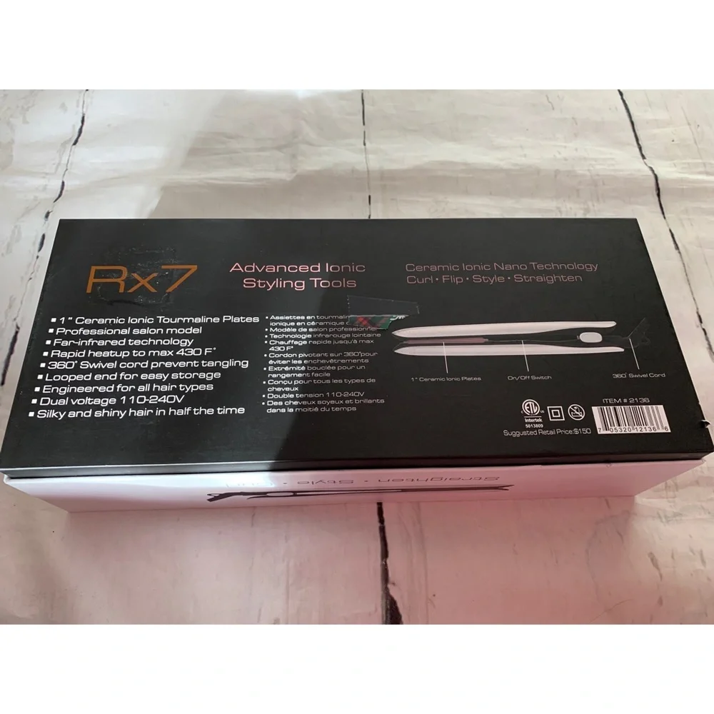 RX7 Nano Ceramic Ionic Straighten Style Curl Iron
